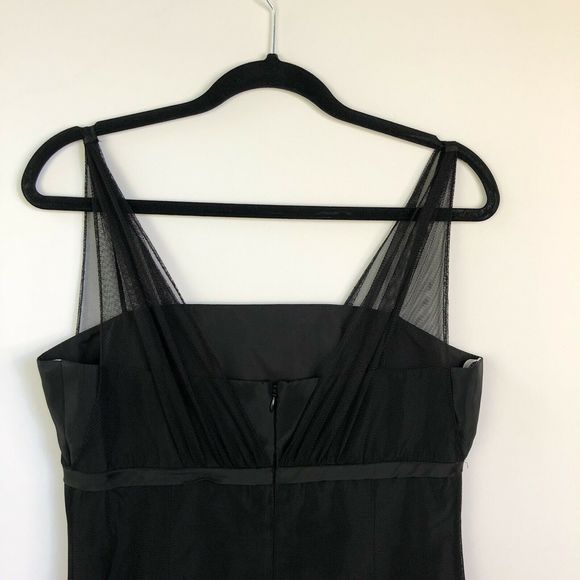 David's Bridal Black Tulle Midi Dress Empire Waist Whimsigoth Dark Fairy Size 10 - Picture 4 of 11